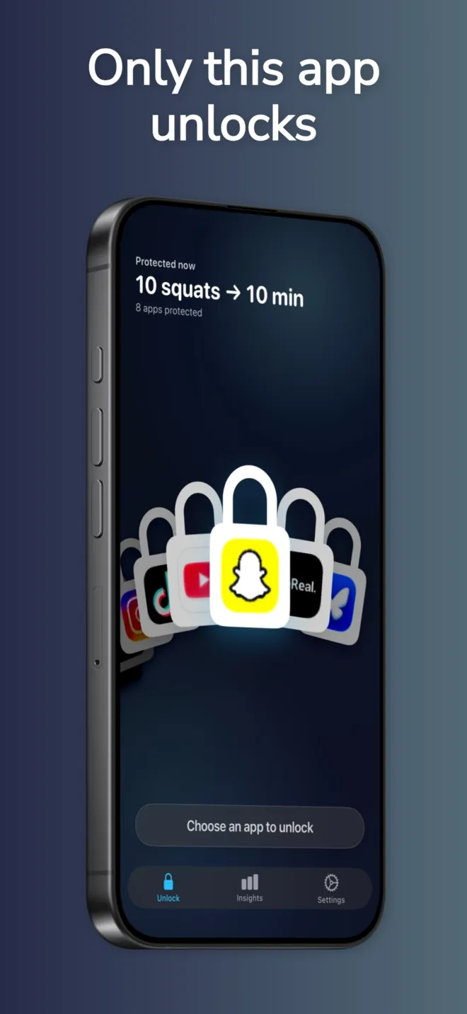 OpenIntent screen: only this app unlocks, with a fan of protected app locks.